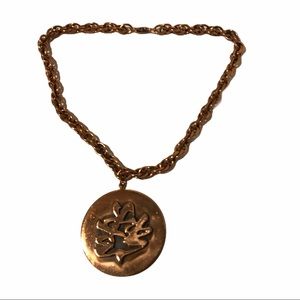 Rebaje vintage rare copper necklace and pendant.